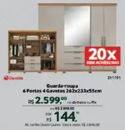 Quero Quero Guarda-roupa 6 Portas 4 Gavetas oferta