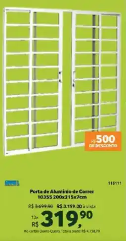 Quero Quero Porta de Alumínio de Correr oferta