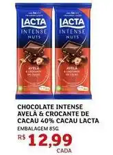 Assaí Atacadista Lacta - chocolate intense avelà & crocante de cacau 40% cacau oferta