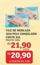 Assaí Atacadista Costa sul - filé de merluza sem pele congelado oferta