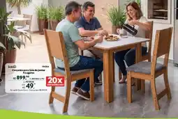 Quero Quero Conjunto para sala de jantar 4 lugares oferta