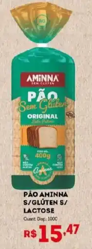Bistek Supermercados Pão aminna s/glúten s/lactose oferta