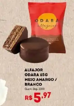 Bistek Supermercados Alfajor odara 65g meio amargo / branco oferta