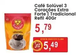 Federzoni Supermercados Café Solúvel 3 Corações Extra Forte 1 Tradicional oferta