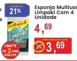 Federzoni Supermercados Esponja Multiuso Limpaki Com 4 Unidade oferta