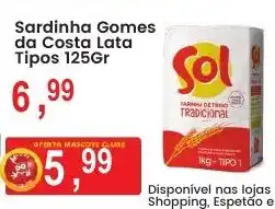 Federzoni Supermercados Sardinha Gomes da Costa Lata Tipos 125Gr oferta