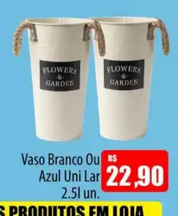 Proença Supermercados Vaso Branco Ou Azul Uni Lar oferta