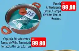 Proença Supermercados Caçarola antiaderente c/ tampa de vidro temperado terracota oferta