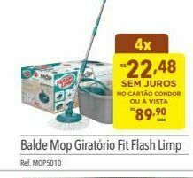 Balde mop giratório fit flash limp