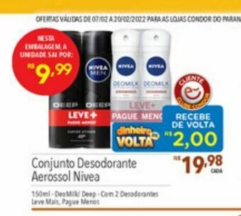 Supermercados Condor Conjunto desodorante aerossol nivea oferta