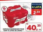 Budweiser - cerveja pack com 15 latas