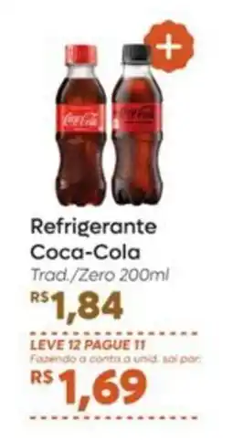 Peg Pese Refrigerante Coca-Cola Trad./Zero 200ml oferta