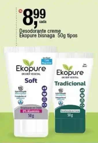 Desodorante creme Ekopure bisnaga