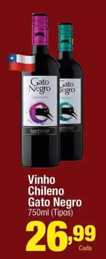 Santo Supermercados Vinho chileno gato negro oferta