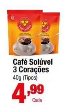 Santo Supermercados Café Solúvel 3 Corações oferta