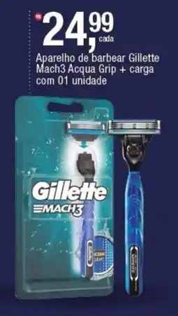 Frangolândia Aparelho de barbear Gillette Mach3 Acqua Grip + carga oferta