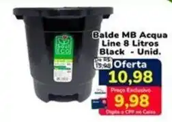 Nagumo Balde MB Acqua Line 8 Litros Black oferta