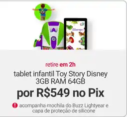 Americanas Express tablet infantil toy story disney oferta