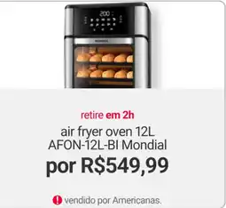 Americanas Express Air fryer oven 12l afon-12l-bi mondial oferta