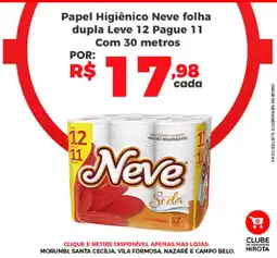 Hirota Food Supermercado Papel Higiênico Neve folha dupla oferta