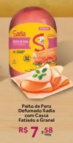 Hirota Food Supermercado Peito de Peru Defumado Sadia com Casca Fatiado a Granel oferta