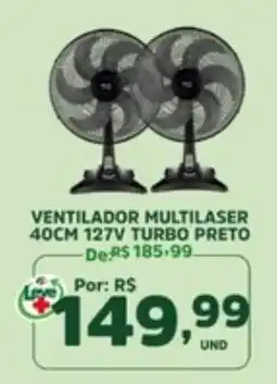Araújo Supermercados ventilador multilaser 40cm 127v turbo preto oferta