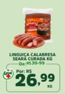 Araújo Supermercados Linguiça calabresa seara curada kg oferta