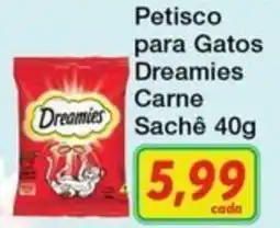 Chama Supermercados Petisco para Gatos Dreamies Carne oferta