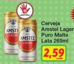Chama Supermercados Cerveja Amstel Lager Puro Malte oferta