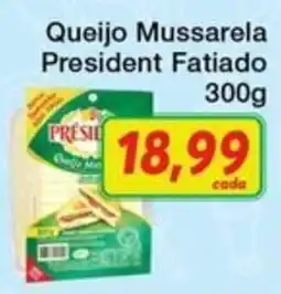 Chama Supermercados Queijo Mussarela President Fatiado oferta