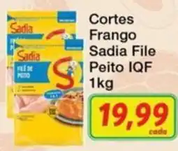 Chama Supermercados Cortes Frango Sadia File Peito IQF oferta