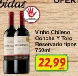 Chama Supermercados vinho chileno concha y toro reservado tipos oferta
