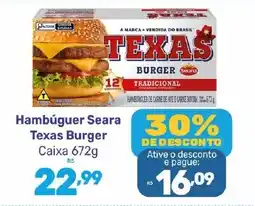 Supermercados Jau Serve Hambúguer Seara Texas Burger oferta