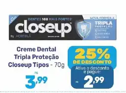 Supermercados Jau Serve Creme Dental Tripla Proteção Closeup Tipos oferta