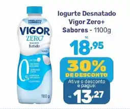 Supermercados Jau Serve logurte desnatado vigor zero+ sabores oferta
