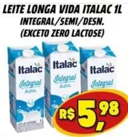 Zattão Supermercado Leite longa vida italac 1l integral/semi/desn. oferta