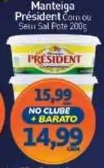 Rede Bom Lugar Manteiga President Com ou Sem Sal Pote oferta