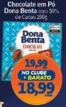 Rede Bom Lugar Chocolate em pó dona benta com 50% de cacau oferta