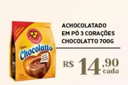 Empório Bahamas Achocolatado em pó 3 corações chocolatto oferta