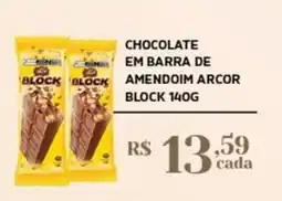 Empório Bahamas Chocolate em barra de amendoim arcors block oferta