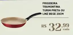 Empório Bahamas Frigideira tramontina turim preta ou linz bege 20cm oferta