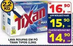 Roldão Lava roupas em pó tixan tipos oferta