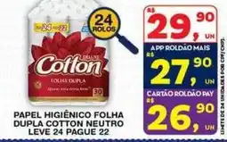 Roldão Papel higiênico folha dupla cotton neutro oferta