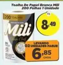 Amarelinha Supermercados Toalha de papel branca mili oferta