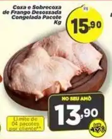 Amarelinha Supermercados Coxa e Sobrecoxa de Frango Desossada Congelada Pacote oferta