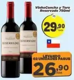 Amarelinha Supermercados Vinho Concha y Toro Reservado oferta