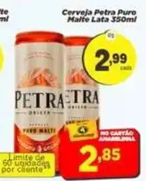Amarelinha Supermercados Cerveja petra puro malte oferta