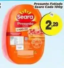 Amarelinha Supermercados Presunto fatiado seara cada 100g oferta