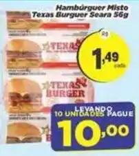 Amarelinha Supermercados Hambúrguer Misto Texas Burger Seara oferta