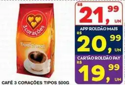 Roldão Café 3 corações tipos oferta